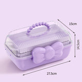 Maxbell Girl Hair Accessories Storage Box Portable for Hair Pins Hair Bows Necklaces Purple