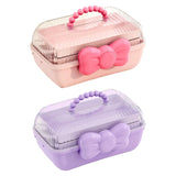 Maxbell Girl Hair Accessories Storage Box Portable for Hair Pins Hair Bows Necklaces Purple