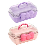 Maxbell Girl Hair Accessories Storage Box Portable for Hair Pins Hair Bows Necklaces Purple