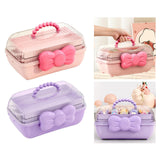 Maxbell Girl Hair Accessories Storage Box Portable for Hair Pins Hair Bows Necklaces Purple