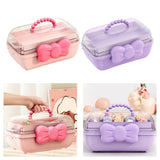 Maxbell Girl Hair Accessories Storage Box Portable for Hair Pins Hair Bows Necklaces Purple