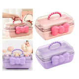 Maxbell Girl Hair Accessories Storage Box Portable for Hair Pins Hair Bows Necklaces Purple