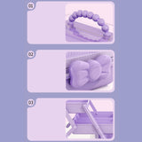 Maxbell Girl Hair Accessories Storage Box Portable for Hair Pins Hair Bows Necklaces Purple