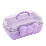 Maxbell Girl Hair Accessories Storage Box Portable for Hair Pins Hair Bows Necklaces Purple