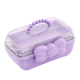 Maxbell Girl Hair Accessories Storage Box Portable for Hair Pins Hair Bows Necklaces Purple