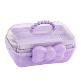 Maxbell Girl Hair Accessories Storage Box Portable for Hair Pins Hair Bows Necklaces Purple