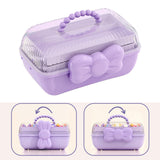 Maxbell Girl Hair Accessories Storage Box Portable for Hair Pins Hair Bows Necklaces Purple