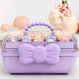 Maxbell Girl Hair Accessories Storage Box Portable for Hair Pins Hair Bows Necklaces Purple