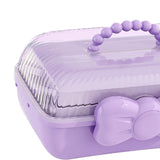 Maxbell Girl Hair Accessories Storage Box Portable for Hair Pins Hair Bows Necklaces Purple