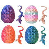 Maxbell 3D Printed Dragon in Egg Dragon Figurine Decor for Living Room Shelf Cabinet red gold