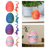 Maxbell 3D Printed Dragon in Egg Dragon Figurine Decor for Living Room Shelf Cabinet red gold