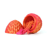 Maxbell 3D Printed Dragon in Egg Dragon Figurine Decor for Living Room Shelf Cabinet red gold