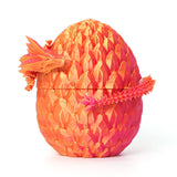 Maxbell 3D Printed Dragon in Egg Dragon Figurine Decor for Living Room Shelf Cabinet red gold