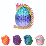 Maxbell 3D Printed Dragon in Egg Dragon Figurine Decor for Living Room Shelf Cabinet red gold
