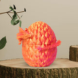 Maxbell 3D Printed Dragon in Egg Dragon Figurine Decor for Living Room Shelf Cabinet red gold