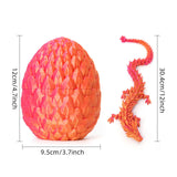 Maxbell 3D Printed Dragon in Egg Dragon Figurine Decor for Living Room Shelf Cabinet red gold