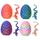 Maxbell 3D Printed Dragon in Egg Dragon Figurine Decor for Living Room Shelf Cabinet red gold