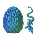 Maxbell 3D Printed Dragon in Egg Dragon Figurine Decor for Living Room Shelf Cabinet blue green