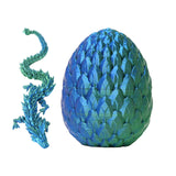 Maxbell 3D Printed Dragon in Egg Dragon Figurine Decor for Living Room Shelf Cabinet blue green