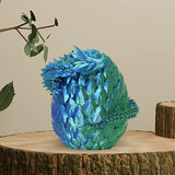 Maxbell 3D Printed Dragon in Egg Dragon Figurine Decor for Living Room Shelf Cabinet blue green