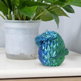 Maxbell 3D Printed Dragon in Egg Dragon Figurine Decor for Living Room Shelf Cabinet blue green