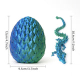 Maxbell 3D Printed Dragon in Egg Dragon Figurine Decor for Living Room Shelf Cabinet blue green