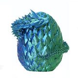 Maxbell 3D Printed Dragon in Egg Dragon Figurine Decor for Living Room Shelf Cabinet blue green