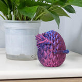 Maxbell 3D Printed Dragon in Egg Dragon Figurine Decor for Living Room Shelf Cabinet red blue