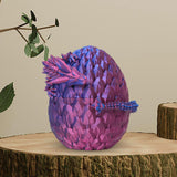 Maxbell 3D Printed Dragon in Egg Dragon Figurine Decor for Living Room Shelf Cabinet red blue