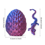 Maxbell 3D Printed Dragon in Egg Dragon Figurine Decor for Living Room Shelf Cabinet red blue
