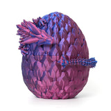 Maxbell 3D Printed Dragon in Egg Dragon Figurine Decor for Living Room Shelf Cabinet red blue