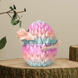 Maxbell 3D Printed Dragon in Egg Dragon Figurine Decor for Living Room Shelf Cabinet coloful