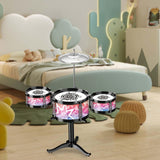 Maxbell Beginners Kids Drum Set Musical Instrument Music Toy for Kids Children's Day 3 Tom