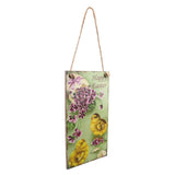Maxbell Rustic Wooden Chicken Floral Easter Door Wall Hanger Memorial Jesus Resurrection Directional Sign