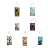 Maxbell Rustic Wooden Chicken Floral Easter Door Wall Hanger Memorial Jesus Resurrection Directional Sign