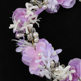 Wedding Bridal Bridesmaid Flower Faux Pearl Forehead Hairband Ribbon Garland