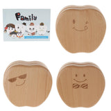 Maxbell Boy Girl Apple Style Curl Tooth Box Baby Save Milk Teeth Wood Storage Box 2