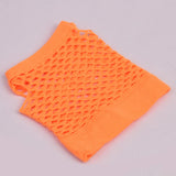 Women Girls Fashionable Bride To Be Hens Night Party Fishnet Fingerless Half Gloves Dance Costume Accessory 1 Pair Orange