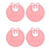 12 Pieces Mini Plastic Bibs for Baby Shower or Gender Reveal Decorations,Cupcake Topper Pink