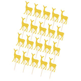 20pcs Glitter Gold Deer Cake Cupcake Topper Food Picks Xmas Birthday Party Supplies