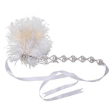 Girls Crystal Applique Headband Feather Flapper Headpiece Hair Jewelry Dress