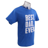 Best Dad Ever Letter Printed T-shirt Saying Slogan Tee Fathers Day Birthday Cosplay Party Gift Navy Blue L