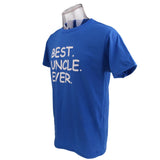 Men Fashion Clothing Best Uncle Ever Family Day Birthday Saying Slogan Half Sleeves T-shirt Dark Blue XL