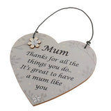 Maxbell Thanks for all the things you do ,It's great to  have a mum like you Handmade Wooden Heart Plaque/Sign Quote Gift for Mother