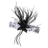 Retro Shiny Sequin Feather Flower Headband Headpiece Party Fancy Dress