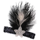 Vintage Sequin Feather Applique Crystal Headband Headpiece Hair Jewelry
