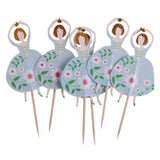 24PCS Assorted Dancing Princess Cupcake Picks Cake Toppers Party Decoration