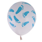 10 Pieces Baby Footprints Latex Balloons Baby Shower Birthday Decor Blue
