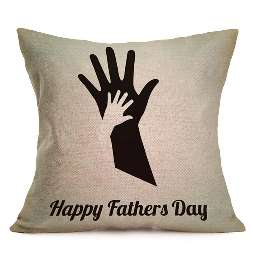Happy Father's Day Linen Throw Pillow Case Cushion Cover Home Sofa