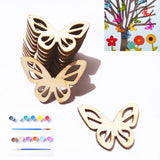 Pack of 24 Blank Butterfly Wooden Shape with Color Paints Hanging Decor DIY Craft